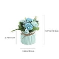 thumbnail image 3 of Nmdmisc Artificial Hydrangea Bouquet with Small Ceramic Vase Fake Silk Variety Flower Balls Flowers Decoration for Table Home Party Office Wedding (Blue), 3 of 6