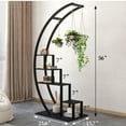 thumbnail image 3 of Yesurprise Metal Plant Stand 5 Tier Half Moon Shape Plant Stand Tall Plant Stand Ladder for Home Decor Patio Garden23.6"x15.7"x56"Black, 3 of 7