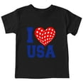 thumbnail image 1 of Gibobby blusas y camisas para Niños Camisetas con estampado de texto I Love USA para niños pequeños, camiseta con bandera americana, camisetas patrióticas de manga corta para(Negro, 5-6 Años), 1 of 5