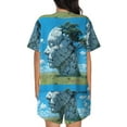 thumbnail image 6 of Susaid Cracked Earth Head Tree Print Women's Pajama Set, Button-Up Sleepwear with Elastic Waist Shorts, Perfect for Lounging, Yoga, Beach, and Casual Wear-4X-Large, 6 of 7