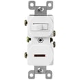 thumbnail image 2 of ENERLITES Combination Toggle and Pilot Light Switch, Duplex Style, Illuminated Light Switch, 15A, 120VAC, 82150L-W, White, 2 of 5