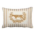 thumbnail image 1 of RYLABLUE Farm Cow With Wreath Brown Stripe Pattern Polyester 20 x 30 Inch Rectangle Throw Pillow Covers With Hidden Zipper Home Sofa Cushion Decorative Pillowcases, 1 of 1