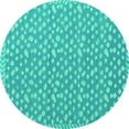 thumbnail image 1 of Ahgly Company Machine Washable Indoor Round Abstract Turquoise Blue Modern Area Rugs, 4' Round, 1 of 4