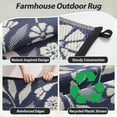 thumbnail image 5 of SIXHOME Outdoor Rug 6'x9' Waterproof Reversible Patio Rug Boho Geometric Indoor Outdoor Rugs Lightweight Plastic Straw Ourdoor Carpet for RV Camping Deck Balcony Modern Porch Decor Blue, 5 of 8