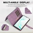 thumbnail image 6 of Design for Samsung Galaxy Note 10 Plus Crossbody Wallet Case with PU Leather Card Holder Slots Kickstand Magnetic Closure Flip Folio Zipper Handbag Cases Shockproof Protective Cover Men Black, 6 of 8