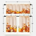 thumbnail image 2 of Fall Pumpkin Vintage Kitchen Window Curtains Valance and Tier Set 36 Inch, Autumn Orange Leaves 3 Piece Window Treatment Tiers for Living Room Bedroom Kitchen Decor Drapes, 2 of 6