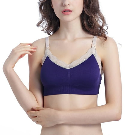 Bra for Backless Dresses Women Plus Size Pullover Bra Everyday Underwear Solid Color Lace Thin Bra V-Neck Back-Smoothing Bra Feature Hook and Eye Closure Molded Bra Style Y-49   Purple M