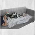 thumbnail image 5 of Gorilla Soft Flannel Fleece Blanket, Illustration of a Creative Angelic Monkey with Wings Furry Grumpy Creature, Cozy Plush for Indoor and Outdoor Use, 60" x 80", Charcoal Grey White, by Ambesonne, 5 of 5