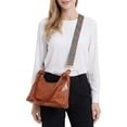 thumbnail image 2 of PULLIMORE Shoulder Bag for Women Vintage PU Leather Crossbody Bags Small Hobo Purse Clutch Tote Handbags with Detachable Ajustable Wide Strap, Brown, 2 of 8