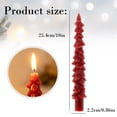 thumbnail image 3 of Christmas Tree Taper Candles, Red Unscented Wax, Holiday Table Decor, 2 Piece Set, 3 of 3