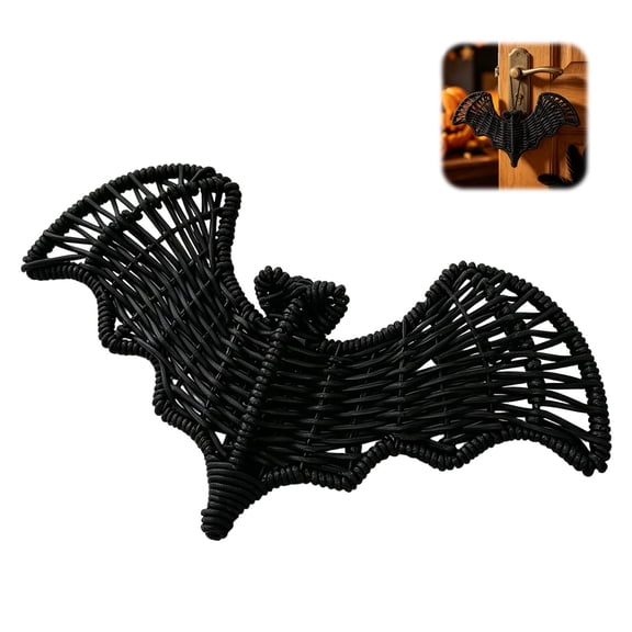 Clearance Wicker Bat Wall Decor Set, Halloween 3D Woven Rattan Hanging Ornament, Spooky Holiday Wall Decoration for Living Room, Porch, Entryway, Bedroom, Indoor Home & Party Accent