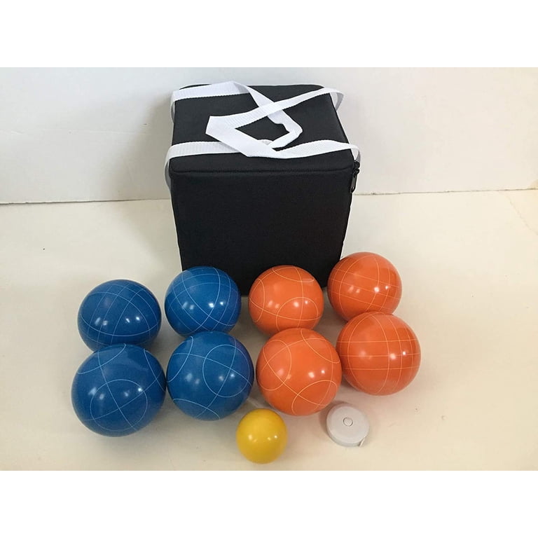 107mm Bocce Ball Set With Orange & Blue Balls, Pallino & Carrying Case - Outdoor Lawn Game