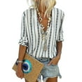 thumbnail image 1 of HOTAPEI Button Down Blouses for Women Striped Shirts Casual Long Sleeve Shirt Tops, 1 of 7