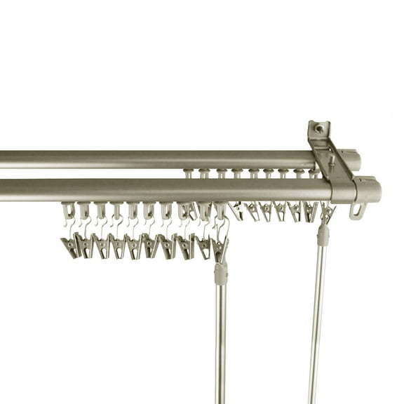 Adjustable Curtain Track Double Rod 48-84" - Silver