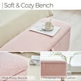thumbnail image 6 of Comfort Stretch 39.3" Length Storage Ottoman Bench for Living Room,Pink Bedroom Bench with Entryway Storage Rectangular Boucle Foot Rest Stool Padded Seat, 6 of 8