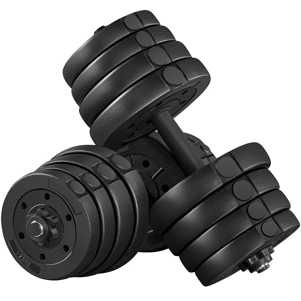 30 lb Adjustable Cast 1" Dumbbell Weight Plates With Pair of CAP Handles Details about   NEW!! 