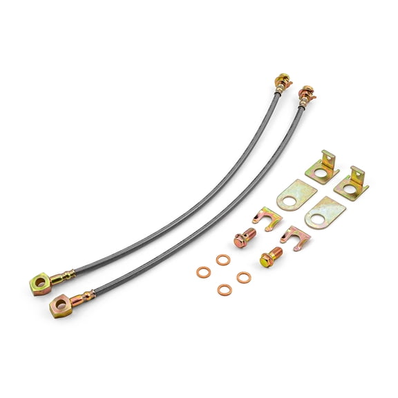 Speedmaster PCE496.1003 7/16" Banjo 18" Long Stainless Steel Brake Lines(Pair) with Hardware