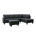 thumbnail image 4 of Star Home Living 3PC Sectional Sofa with Ottoman (Black Gray), 4 of 5