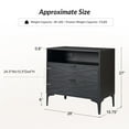 thumbnail image 3 of 2-Drawer Modern End Tables with Rear Charging Station V-shaped Design Matal Legs for Living Room Black, 3 of 5
