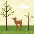 thumbnail image 3 of Vess, June Erica 12x12 Black Modern Framed Museum Art Print Titled - Woodland Friends II, 3 of 5