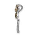 thumbnail image 2 of Real 14kt White Gold White and Green Diamond Palm Tree Chain Slide; for Adults and Teens, 2 of 4