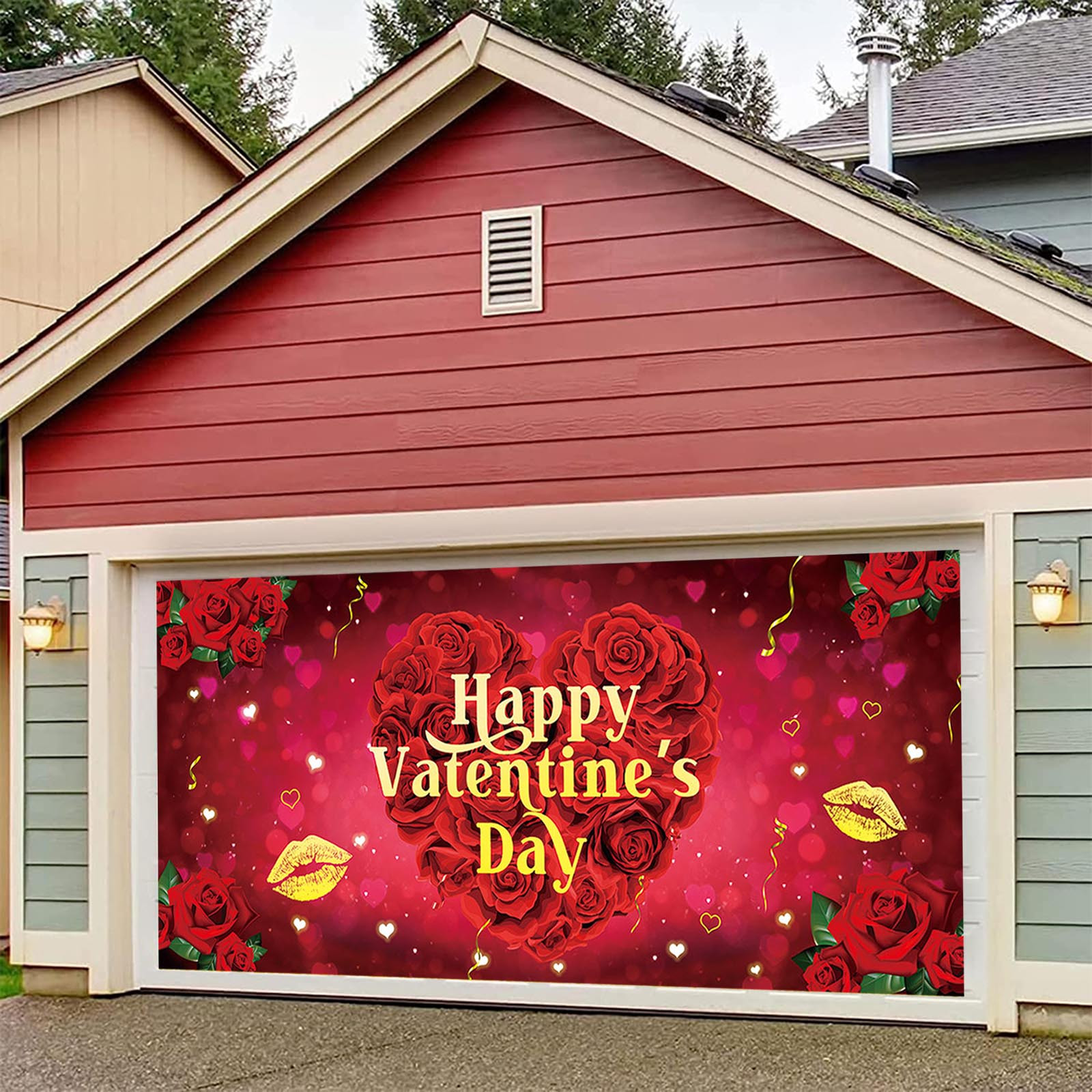 Red Rose Valentine Day Garage Door Picture Rose Valentine Day Garden ...