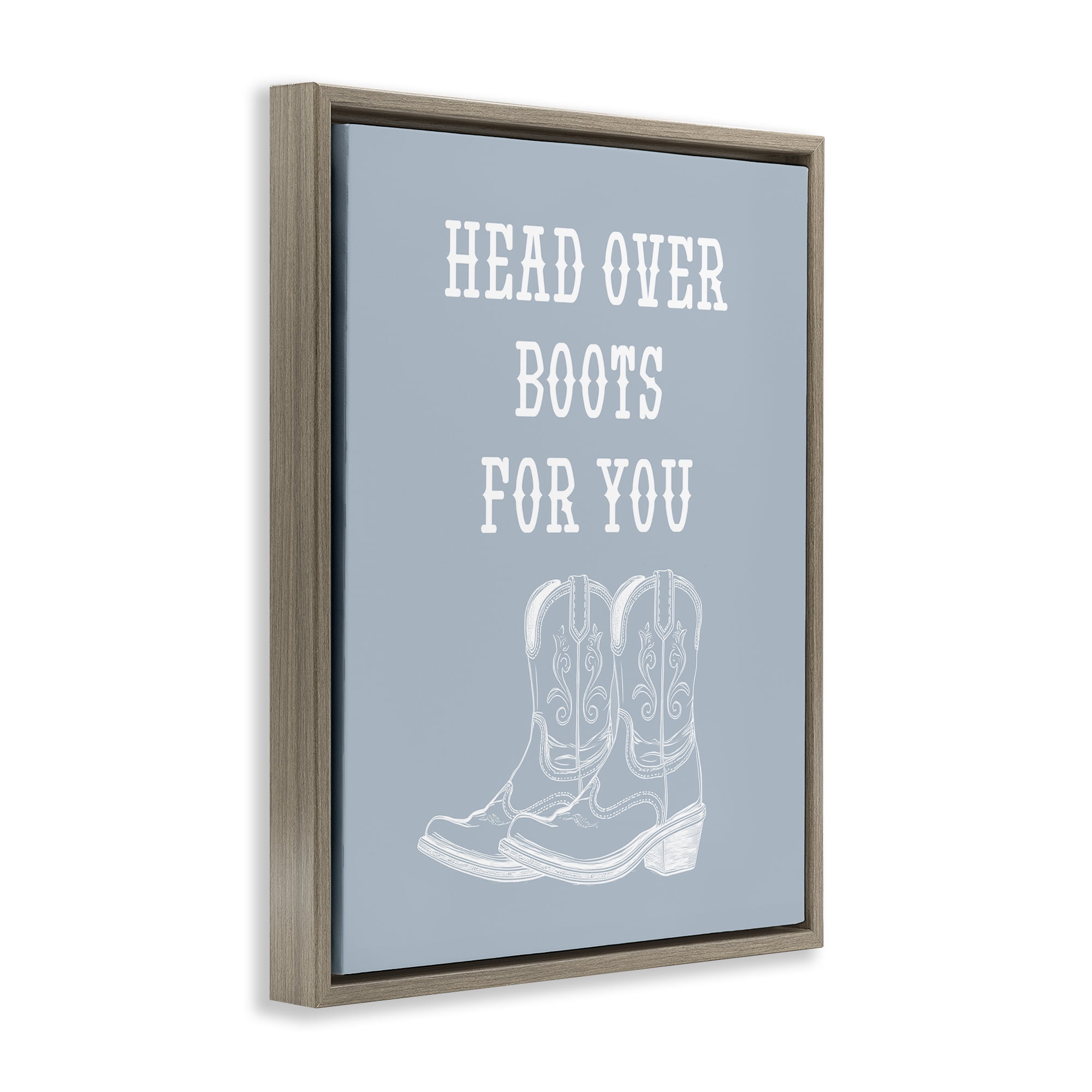 Stupell Industries Head Over Boots For You Fashion Painting Brown Floater Framed Canvas Art Print Wall Art, 17 x 21