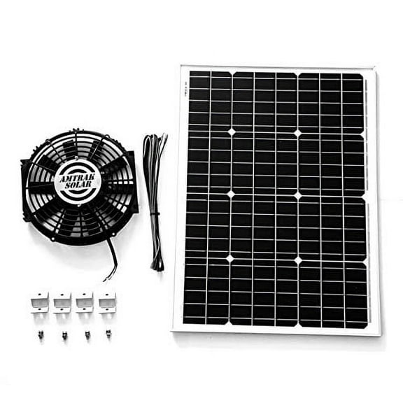Amtrak Solar Powerful Solar Attic Fan Quietly Cools, Ventilates Exhaust Your House, Garage, Greenhouse, Chicken Coop or RV and Protects Against Moisture Build-up (30, Watts)
