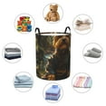 thumbnail image 4 of Fuzoiu Forest Creek Cute Dog Print Circular Hamper,Laundry Basket with Handle,Collapsible Laundry,Dirty Clothes Storage Basket,for Bedroom Bathroom Dorm Living Room-Medium, 4 of 6