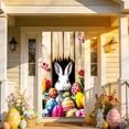 thumbnail image 4 of Stijggn Easter Banner Holiday Front Door Cover Spring Door Banner Easter Bunny Door Decorative Colorful Flower Rabbit Background for Door Porch Sign, 4 of 6