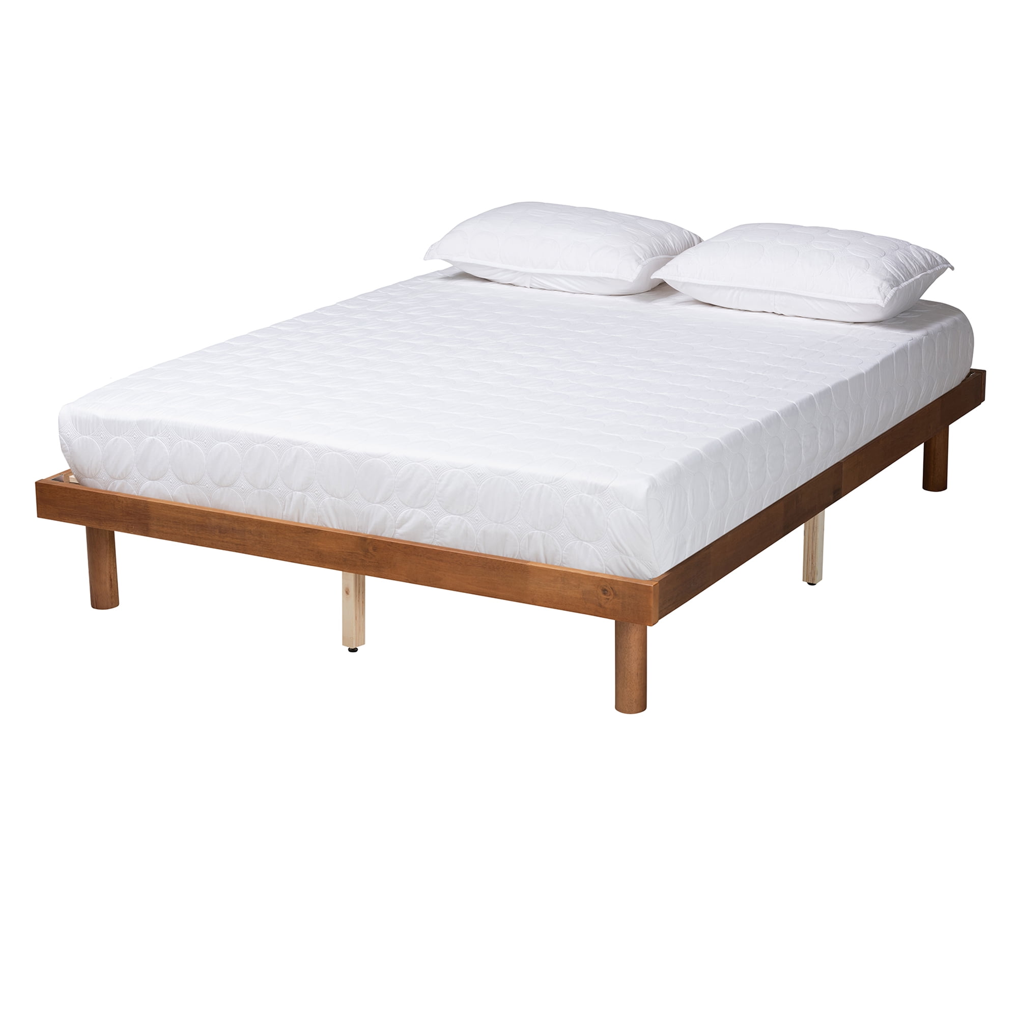 Baxton Studio 12.80" Winston Mid-Century Modern Platform Bed Frame, Queen