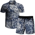 thumbnail image 4 of Summer Savings Clearance! Edvintorg New Fashion Hawaiian Shirt Set Mens Printing Set Short Sleeve Summer Casual Floral Shirt Beach Two Piece Men Sets Oversized Clothing S-4Xl, 4 of 4