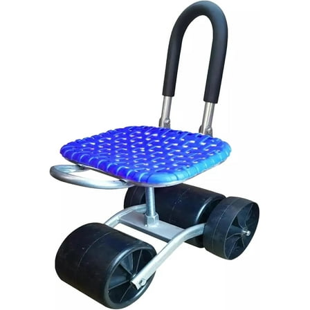 Garden Stool with Wheels, Rolling Garden Cart with 360° Swivel Seat, Portable Garden Scooter for Gardening Work（4 Wheels）