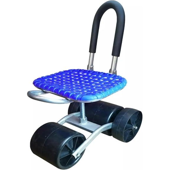 Garden Stool with Wheels, Rolling Garden Cart with 360° Swivel Seat, Portable Garden Scooter for Gardening Work（4 Wheels）