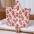 thumbnail image 5 of Red Strawberry Plants Fruit Heart Hooded Bath Towel，50"x30" for Ages 3 To 12 Kids, Quick Dry Lightweight Soft Microfiber Hood Beach Towel Cover Up for Kids, 5 of 7