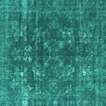 thumbnail image 1 of Ahgly Company Machine Washable Indoor Square Oriental Turquoise Blue Industrial Area Rugs, 3' Square, 1 of 4