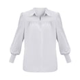 thumbnail image 4 of Shirts For Women Button Down Shirts Long Sleeve V Neck Tops Wrinkle Collared Work Solid Blouses Tops Womens Tops, 4 of 4