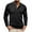 Black, variant on Mens Long Sleeve Henley Shirts Neck Snap Buttons Stand Collar Long Sleeve Fall Winter Sweatshirt Tops Blue XXXL