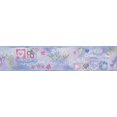thumbnail image 2 of Coeurs Paix Fleurs Blanches et Rouges Bleu sur Papier Peint Rose Frontière pour les Enfants, Rouler 15' x 5,25'', 2 of 3