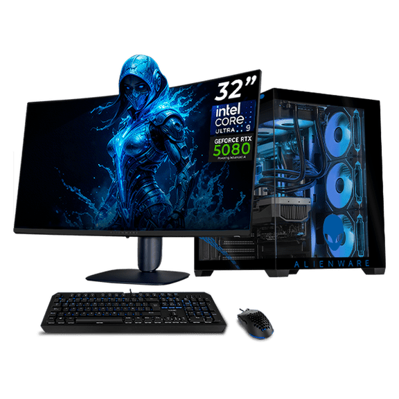 PC Gamer con IA Xtreme PC Gaming ALIENWARE NVIDIA GeForce RTX 5080 Intel Core Ultra 9 285 32GB DDR5 SSD 1TB Monitor Curvo 32 180Hz Sistema Liquido WIFI gaming 4K, streaming y edición profesional