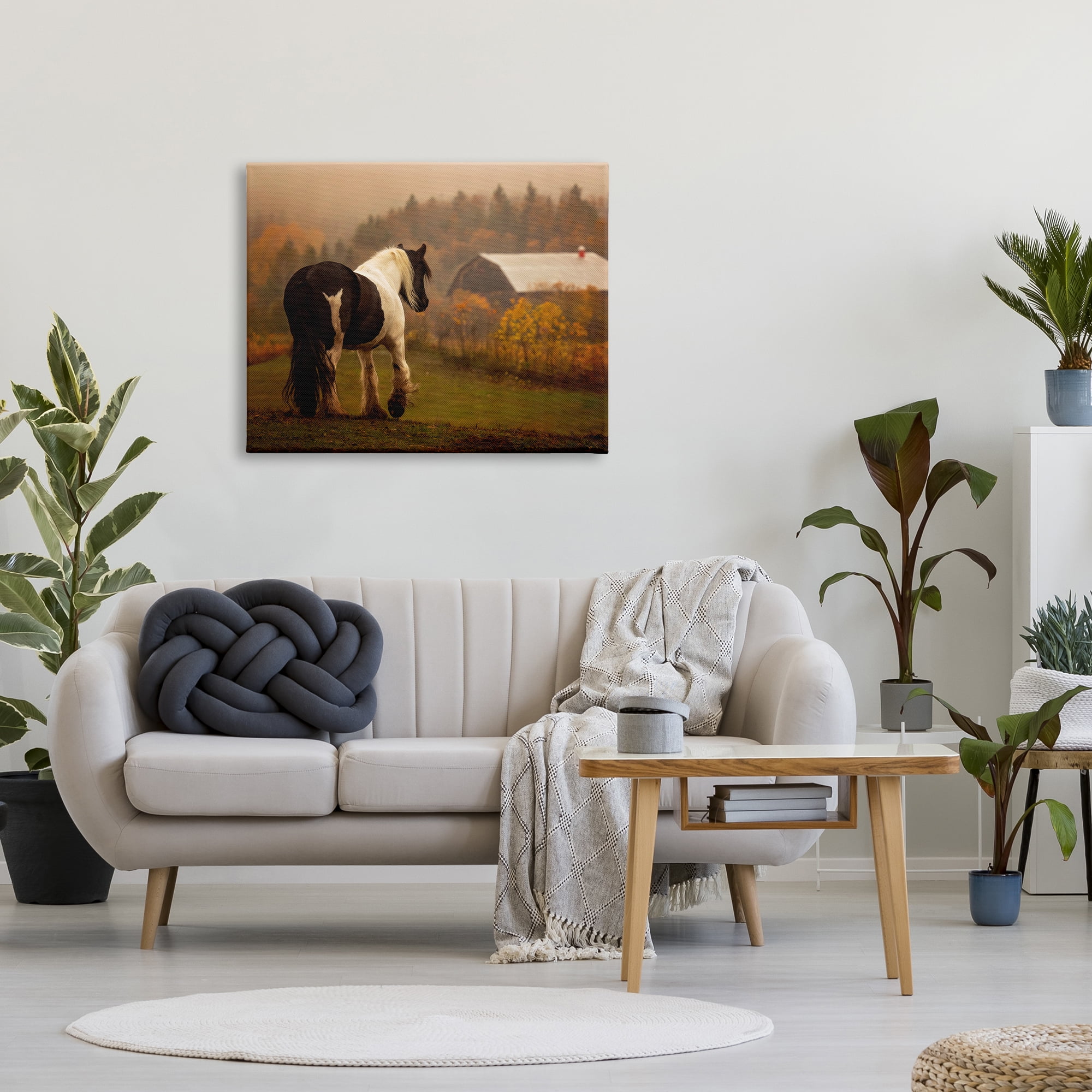 Stupell Industries Horse Overlooking Barn Landscape Photography Gallery Wrapped Canvas Art Print Wall Art, 40 x 30