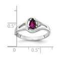 thumbnail image 2 of Solid 14k White Gold 6x4mm Pear Rhodolite Garnet January Red Gemstone Diamond Engagement Ring Size 9 (.017 cttw.), 2 of 3