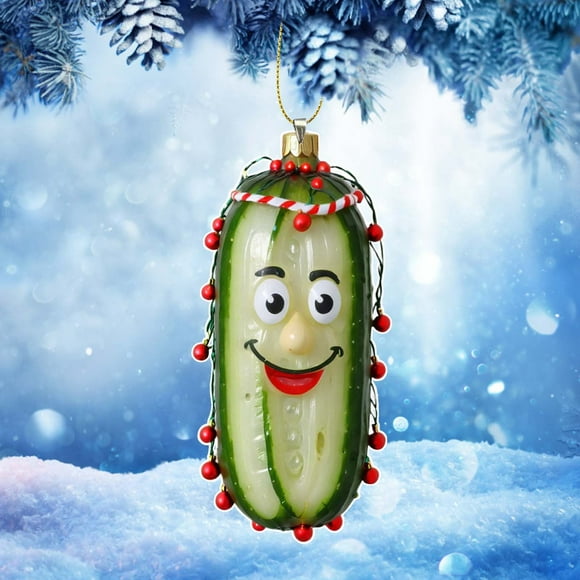 Cucumber Christmas Ornaments,Pickle Ornaments for Christmas Tree,Hanging Christmas Tree Pickle Ornament ,Christmas Pickle Decoration ,Cucumber Slices Tree Ornaments for Christmas Tree Decoration