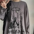 thumbnail image 5 of T Shirt for Men Autumn Y2k T-shirt Streetwear Oversized Long Sleeve Anime T-shirt Harajuku Gothic Vintage Graphic Manga Tee Tops, 5 of 6