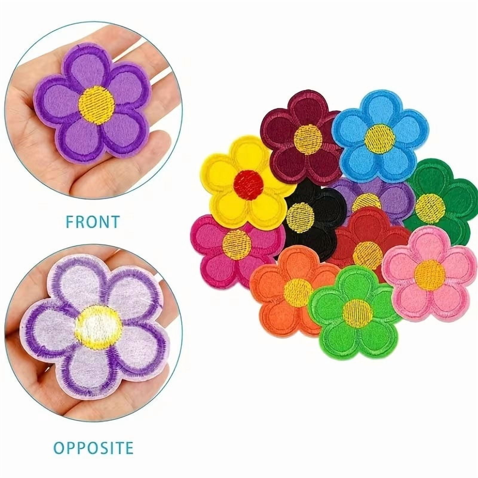12 Multi-Color Flower Embroidered Patch Badges for Clothing, Bags, Toys, Shoes, Hats, and Home Textiles