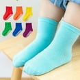 thumbnail image 5 of 6 Pairs/Lot Spring Autumn Kids Anti-slip Socks Solid Color Soft Breathable Cotton Babys Boat Socks Boys Girls Trampoline Socks C020D M(1-3 Years Old), 5 of 5