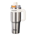 thumbnail image 3 of Tumbler Cup, 1200Ml Large Capacity Stainless Steel Tumbler with Straw, Insulated Coffee Tumbler with Leakproof Lid, Travel Coffee Mug with Handle for Car Use, Double Wall 304, 3 of 7