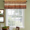 thumbnail image 3 of 2 Pack Farmhouse Burnt Orange Brown Valances for Windows Bedroom Living Room Window Treatments, Vintage Wooden Striped Rod Pocket Valance Drapes Short Kitchen Curtains Over Sink 42"x12", 3 of 8