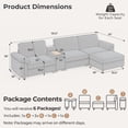 thumbnail image 2 of Modular Sectional Sofa with Removable Washable Covers, Oversized Deep Seat 3 Seater L-Shaped Couch with Storage Ottoman & Console, Chenille in Navy Blue, 2 of 8