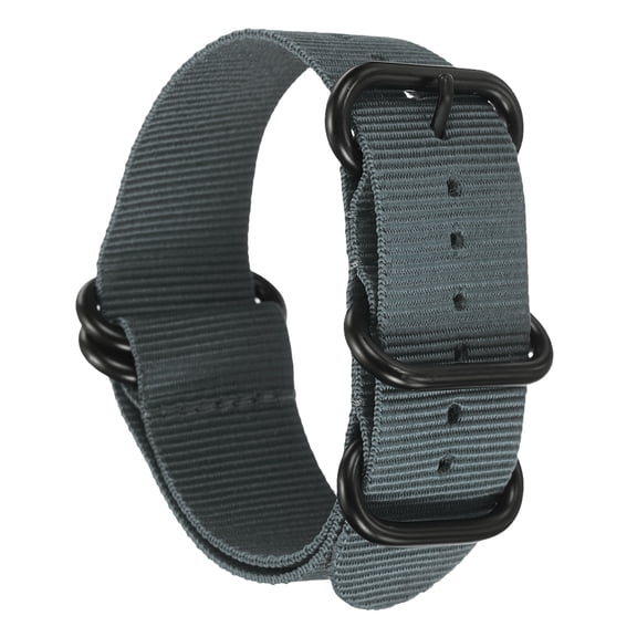 Uxcell Nylon Watch Band 22-29.5mm Single Pass Watch Straps Replacement Bands for Men Women with Flat Round Buckle Gray